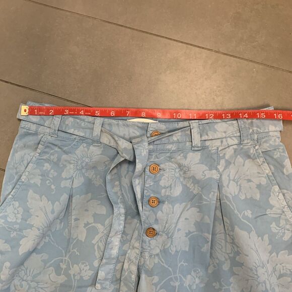 Sundance Womens Pants Sz 6 Blue Floral Straight Trousers Beach Hawaiian Boho - Picture 7 of 10